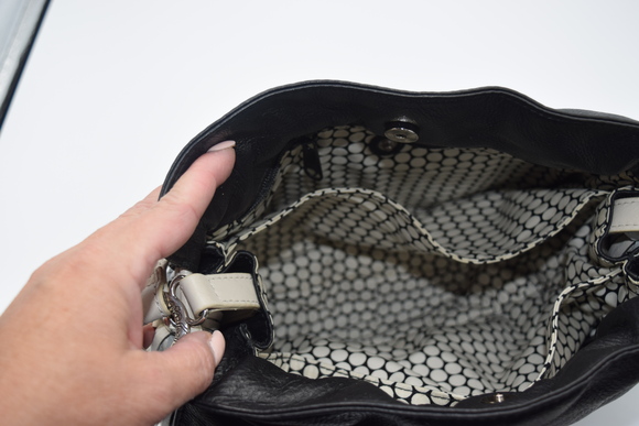 Brighton Black Leather Shoulder Bag with Silver Heart Charm - Picture 12 of 15